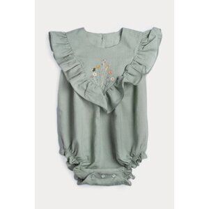 Early Sunday Lucy Bubble Romper Embroidered Floral Design 3-6 Months NWT